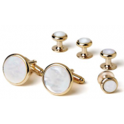 Genuine Mother of Pearl Cufflinks and Studs